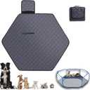Hexagon Washable Liner for Small Animal Playpen, Portable Reusable Guinea Pig Playpen Pad Hamster Cage Pee Pad Super Absorbent Indoor Waterproof Anti-Slip for Rabbit Bunny (Dark Grey -47Inch)