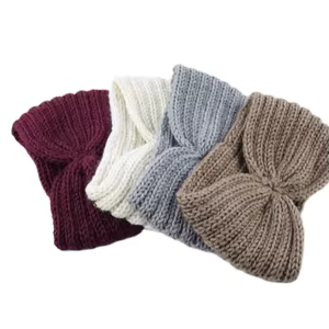 Winter Headbands for Women 4Pcs,Knotted Ear Muffs for Winter Women,Fuzzy Fleece Lined Ear Warmers,Thick Crochet Headband with Plush,Cold Weather Head Wraps,Christmas Stocking Stuffers Gifts