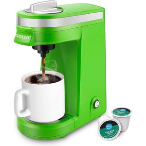 CHULUX Single Serve Coffee Maker, Small Single Cup Coffee Maker for K Pod and Ground Coffee, Green