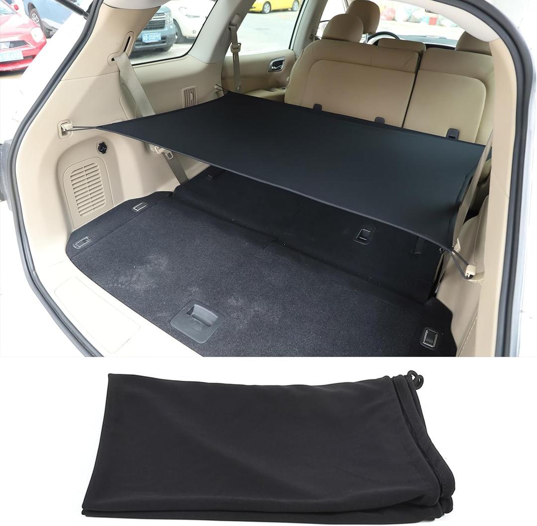 Rear Trunk Security Cargo Luggage Shade Cover Compatible with Nissan Pathfinder 2013-2018, Rear Cargo Cover Rear Trunk Security Shade Luggage Cover Accessories (Black)