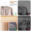 White Plastic Hangers 100 Pack Slim Clothes Hangers with Strap Hook, 16 x 7.3 inches
