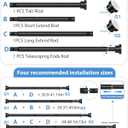 Tension Curtain Rod 30 to 63 Inch, Spring Tension Rod for Windows Black Adjustable Expandable Curtain Rods No Drilling Spring Loaded Curtain Rods for Windows,Doorway,Bathroom,Closet