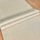 NEWISHER Farmhouse Rustic Table Runner Solid Beige Rectangular Table Runners Faux Linen Table Runner for Everyday Use Kitchen Dining Party Table 13x36 Inch