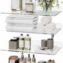 Resze 4PCS Clear Acrylic Over-The-Toilet Shelves, Thickened 16"x 8" Floating Shelves for Wall, Bathroom Decor & Space-Saving Storage Organizer for Bathroom Kitchen, Bedroom, Living Room Home Decor : Home & Kitchen