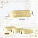 6 Pcs Mirrored Gold Reserved Table Signs, 6" x 2" Double-Sided Acrylic Table Tent Cards for Wedding, Restaurant, Banquet, Ceremony, Party, Events
