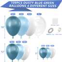 YAOWKY Dusty Blue and White Balloons Garland Arch Kit,111pcs 18 12 5 Inch White Blue and Bobo Latex Balloons for Baby Shower, Graduation, Wedding, Bridal Shower, Birthday Party Decorations