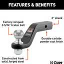 CURT 45332 Trailer Hitch Ball Mount with 2-5/16-Inch Trailer Ball & Hitch Pin, Fits 2-Inch Receiver, 15,000 lbs. GTW, 4-Inch Drop