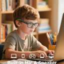 Kids Blue Light Glasses with Bluetooth Audio,Smart glasses,RGB 7-color light, Kids Smart Glasses Gifts