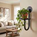 Wall Plant Holder Set of 2 for Outdoor, Metal Hanger, Floating Flower Display Stand for Window, Space Saving & Easy to Assemble (Pots/Plants Not Included)