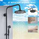 Rain Shower System Oil Rubbed Bronze Outdoor Shower Faucet Set with 8 Inch Rainfall Shower Head Handheld Spray 2 Cross Handles Wall Mounted Bathroom Shower Fixtures Solid Brass