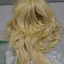 Blonde PrincessRosalina Costume Wigs With Long Bangs Layered Wavy Womens Wig Fiber Synthetic Hair