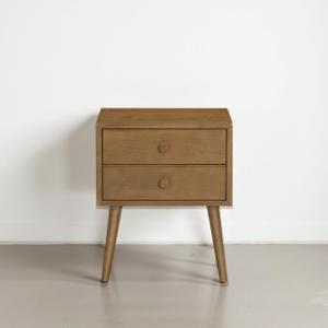 NTC Lux Nightstand with 2 Drawers, Featuring Adaptable Design, 150 lbs Load Capacity, Water-Resistant, Elevate Your Space, Easy Assembly - Teak Look