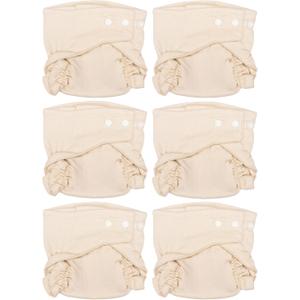 Osocozy Two Sized Fitted Cloth Diaper - 6 Count (Pack of 1) - Soft, Durable and Absorbent 100% Cotton Birdseye Weave Material. Easy to Use Snap Closures. Size 1 Fits 7-18 lbs