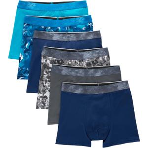 Hanes boys Performance Tween Boxer Briefs Underwear, Assorted Prints & Solids, 6-pack Medium