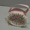 Girls Purse for Age 3-14, Flower Purse for Kids, Pink Little Girls Handbag Toddler Wallet with Round Glasses, Cute Toddler Crossbody Bag, Princess Handbag Gift for Christmas, Birthday