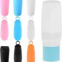 Grevosea 9 Pcs Silicone Bottle Covers for Travel Toiletries, Leak Proof Silicone Bottle Sleeves Colorful Travel Bottle Covers Elastic Sleeves for Women Men Cruise Ship Airplane Travel Essentials