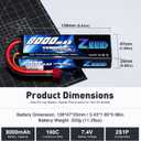 Zeee 2S Lipo Battery 8000mAh 7.4V 100C Hard Case with T Plug for RC Car Truck Truggy Boat Helicopter(2 Pack)