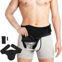 Fanwer Ostomy Belt Black Men & Women - Stealth Colostomy Belt for Ostomy Bag, Ostomy Wrap Abdomen, Ostomy Support Belt, Colostomy Bag Covers for Sport & Daily Life M