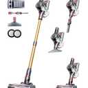 Cordless Vacuum Cleaner, 550W 45Kpa 60Mins Vacuum Cleaners for Home, Anti-tangle Stick Vacuum with Self-Standing, Wall Mount Charging, LDE Display, Wireless Vacuum for Carpet Pet Hair Hardfloor