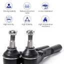 LCWRGS 2pcs ES800086 Front Outer Tie Rod Ends Replacement for 2004-2012 Chevy Malibu, 2005-2010 Pontiac G6, 2007-2009 Saturn Aura