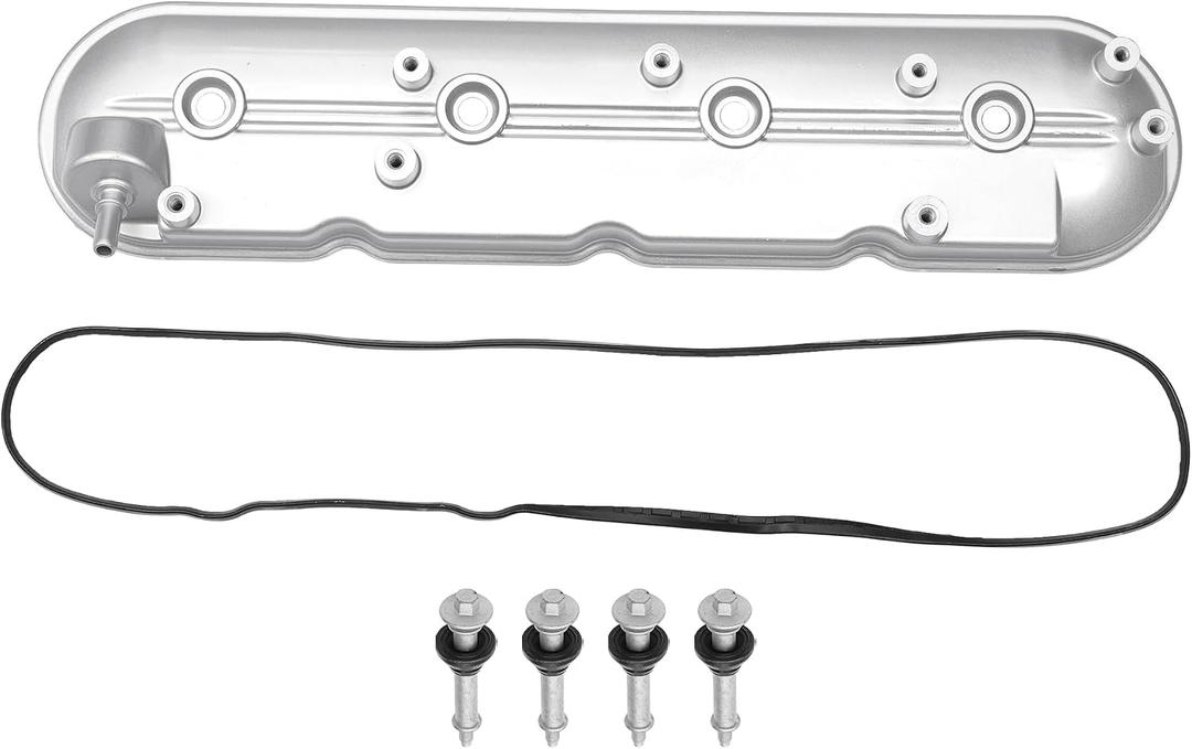 Engine Valve Cover No.12642655/264-969 Left Side Valve Rocker Cover for GMC Envoy 2009 Aluminum Alloy Silver Tone with Gasket Bolt