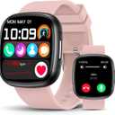 Smart Watch for Women, 1.72" Super Retina HD Display, 24/7 Heart Rate HRV SpO2 Monitor, Sleep/Stress, 135 Sport Modes Fitness Activity Tracker, IP68 Waterproof Square Gift for Her, Android iOS (Pink)