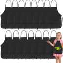 PLULON 30 Pcs Kids Apron Painting Aprons, Kids Aprons for Painting Black Aprons Art Apron Smocks Bulk for Art Activity Craft Home Kitchen Classroom Party Supplies