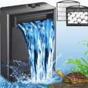Turtle Tank Filter Aquarium Filter Power Adjustable 20-75 Gal. 290GPH Large Internal Filter 3-Stage Waterfall Bio-Filtration Low Water Level for Freshwater Saltwater Fish Tank Reptile Shrimp Frog