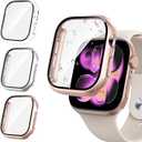 Tensea [3PCS for Apple Watch Screen Protector Case Series 11/10 42mm Accessories, iWatch Protective Face Cover for Women Men, Tempered Glass Film Hard Bumper for iPhone Watch 42 mm