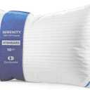 Continental Bedding | Serenity Goose Down Pillow | 700 Fill Power Hungarian White Down | 400TC Cotton Damask Shell | Made in USA | Soft, Standard (Pack of 1)