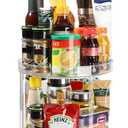 Lazy Susan 2 Tier Rotating Kitchen Cupboard Spice Rack Kitchen Storage Organizer for Fruits, Snacks, Spice Bottles (27 cm)