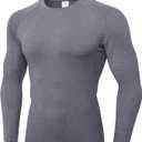 Men's Compression Shirts Long Sleeve Athletic Workout T-Shirt Running Cool Dry Tops Active Base Layer Undershirts (XXL)
