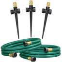 FANHAO Above Ground Irrigation Garden Sprinkler System, Metal Adjustable Lawn Sprinkler Set, 360 Degree Large Area Coverage Irrigation Kit for Lawn Grass Patio Flower Bed