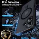 Magnetic Shockproof for iPhone 17 Case,Upgraded[Camera Protection][Compatible with Magsafe][Non-Slip][Mil-Grade Protection] Slim Anti-Yellowing Translucent Matte Phone Case for iPhone 17,Black