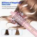 4 in 1 Rotating Hair Dryer Brush Spinning with Detachable Brush(2" & 1.5"),Negative Ionic Brush Blow Dryer 100-120V,3 Heats and 2 Speeds Rotating Hot Air Brush for Curling,Straight,Drying