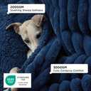 Bedsure ComfyFleece Waterproof Dog Blankets for Large Dogs - Soft Pet Cat Blanket Corduroy Fleece for Couch Protector Washable, Cozy Calming Reversible Furniture Protection,40"x50", Navy Blue