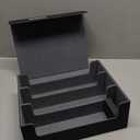 Trading Card Storage Box, Holds 1800 Sleeved Cards with 10 Dividers & 3 Stoppers, Magnetic Closure PU Leather Card Case for MTG, PTCG, YGO, Sports Cards (Black) (A1-Black&Grey)