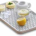 Cup Drying Rack & Dish Drying Tray, Drain Board for Small Kitchen Sink, Dish Drain Tray Large Enough for Counter or Coffee Table, Big White Dish Drying Mat (8.85W x 15.35L)