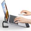 NTMY Laptop Stand for Desk with Wrist Support, Aluminum Computer Stand for Laptop,Ventilated Ergonomic Holder Mount Riser for MacBook Air/HP/Dell/Acer/Lenovo 10-17.3'' (Black)