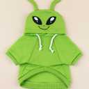 QWINEE Alien Dog Hoodie Dog Warm Jacket Coat Puppy Sweatshirt Christmas Halloween Dog Costume Cosplay Winter Dog Clothes Pet Apparel for Small Medium Dogs Cats Kitten Solid Green S