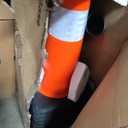 (8 Cones) BESEA 28 inch Orange PVC Traffic Cones, Black Base Construction Safety Cones Road Parking Cone Structurally Stable Wearproof (28" Height)