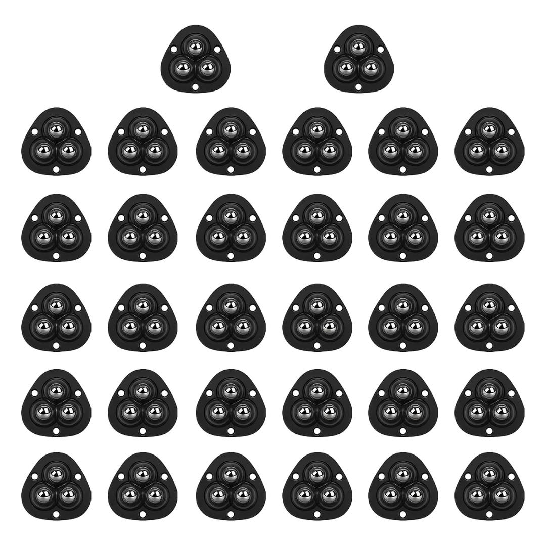 Self Adhesive Caster Wheels for Small Appliances, 360Rotation Mini Caster Wheels for Furniture Storage Bins (32 PCS, Black) Drcoevo