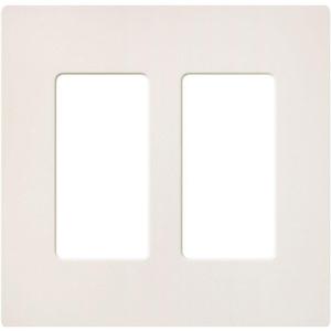 Lutron Claro 2 Gang Decorator/Rocker Wallplate, Satin, Biscuit (1-Pack) | SC-2-BI