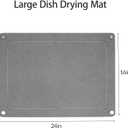 Stone Dish Drying Mat, 24 " 16" Stone Drying Mat with Feet | Diatomaceous Earth, Quick Absorbent Dish Drying Mat for Kitchen Counter, for Dishes Bottles Cups