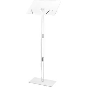 VEVOR Podium Stand, 41-Inch Acrylic Lectern, Portable Laptop Desk with Wide Reading Surface, Book Clips, Adjustable Angle, Floor-Standing, for Classroom, Wedding, Conference, Lecture and Concert
