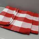 Ckorzen Red and White Plaid Rug, 3' x 5' Christmas Front Porch Outdoor Rug, Handwoven Cotton Washable Rug for Layered Door Mats, Holiday Entryway and Home Dcor