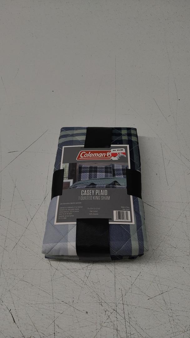 Casey Plaid 1 Quilted King Sham 20x36in