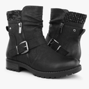 Hawkwell Women's Combat Boots Fashion Side Zipper Buckle Ankle Booties Size 9