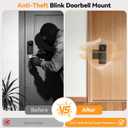 TECKNET No-Drill Mount for Blink Video Doorbell 1st & 2nd Gen, Anti-Theft Security Bracket with Rain Cover, Unobstructed View & Sensor, Easy Apartment Installation,Black