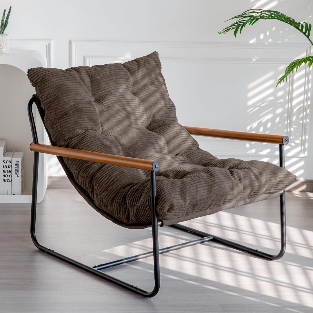 MAXYOYO Modern Accent Chair, Comfy Living Room Chair with Metal Frame